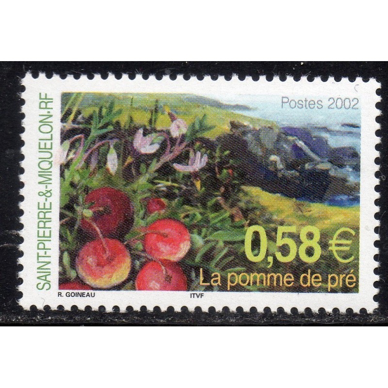 Timbre Saint Pierre et Miquelon 777 La pomme du pré neuf ** 2002