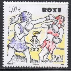 Timbre Saint Pierre et Miquelon 1050 Sport la boxe neuf ** 2012