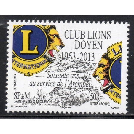 Timbre Saint Pierre et Miquelon 1088 Club Lions Doyen neuf ** 2013