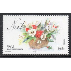 Timbre Saint Pierre et Miquelon 1096 Noël bouquet de fleurs neuf ** 2013