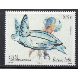 Timbre Saint Pierre et Miquelon 1118 Tortue Luth neuf ** 2014