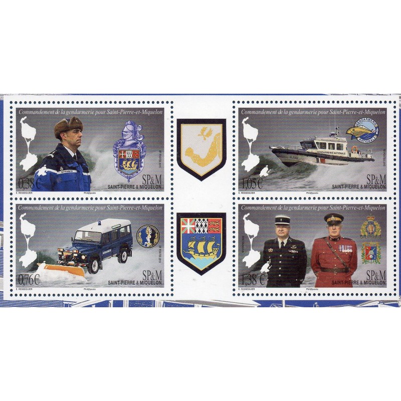 Timbres Saint Pierre et Miquelon 1142-1145 La Gendarmerie Nationale neufs ** 2015