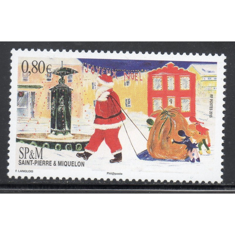 Timbre Saint Pierre et Miquelon 1147 Père Noël neuf ** 2015