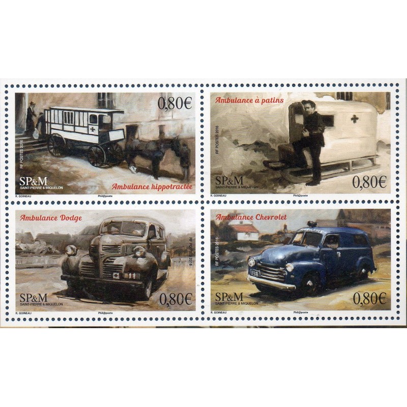 Timbres Saint Pierre et Miquelon 1166-1169 Ambulances anciennes neufs ** 2016