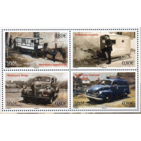 Timbres Saint Pierre et Miquelon 1166-1169 Ambulances anciennes neufs ** 2016