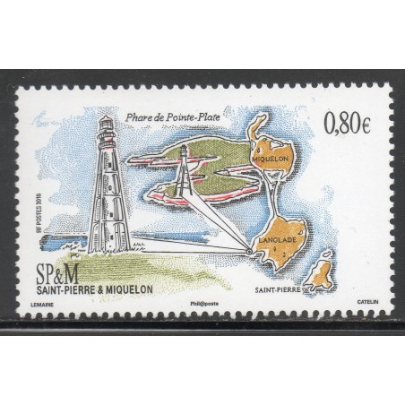 Timbre Saint Pierre et Miquelon 1171 Phare de la pointe plate neuf ** 2016