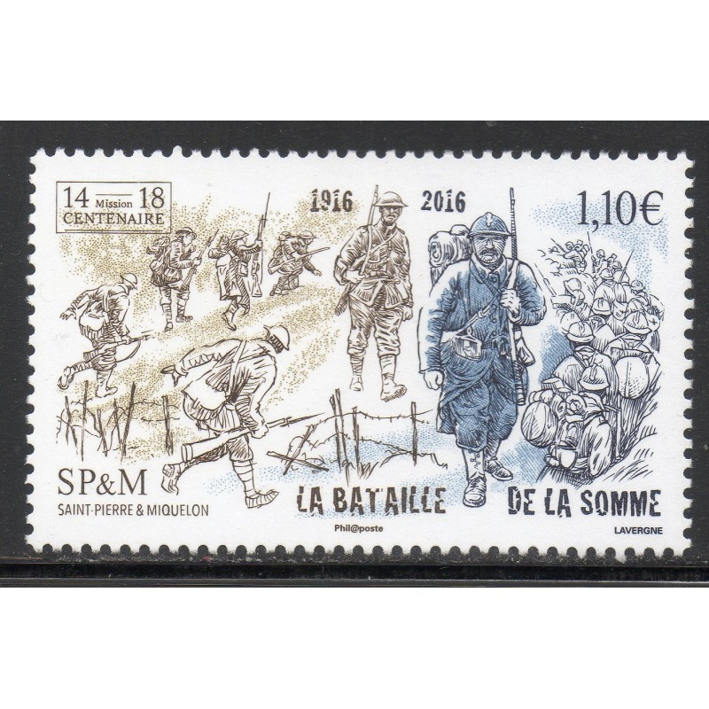 Timbre Saint Pierre et Miquelon 1172 Bataille de la Somme neuf ** 2016