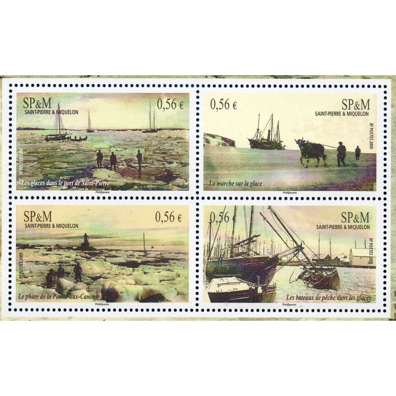 Timbres Saint Pierre et Miquelon 961-964 Le port de Saint pierre  neufs ** 2009