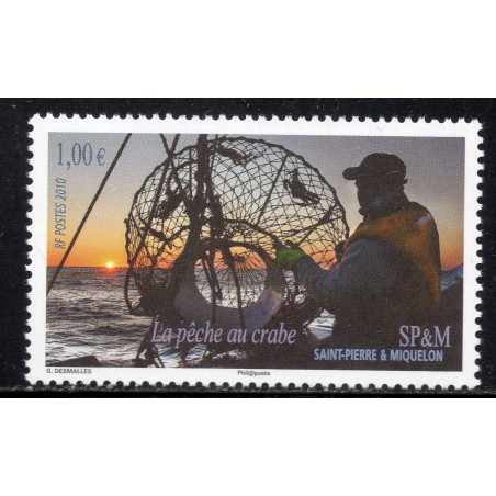 Timbre Saint Pierre et Miquelon 973 La pêche au crabe neuf ** 2010