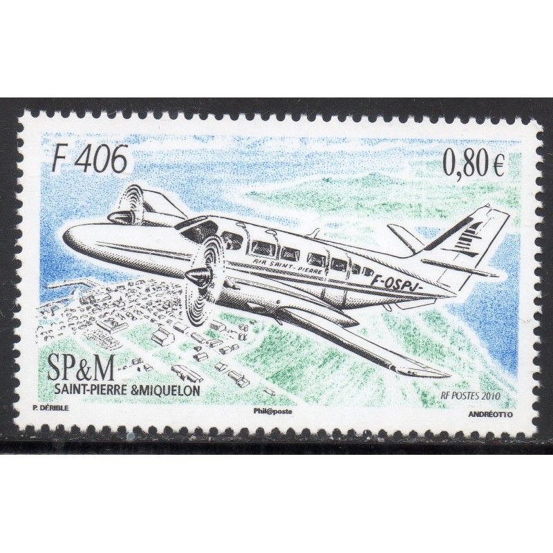 Timbre Saint Pierre et Miquelon 979 Avion F 406 neuf ** 2010