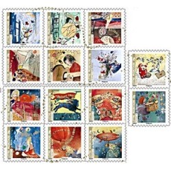 Autoadhésifs Yvert No 372-385 Timbres Meilleurs Voeux