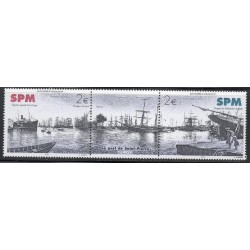 Timbre Saint Pierre et Miquelon 816-817 Le port de St Pierre en 1928 neuf ** 2004