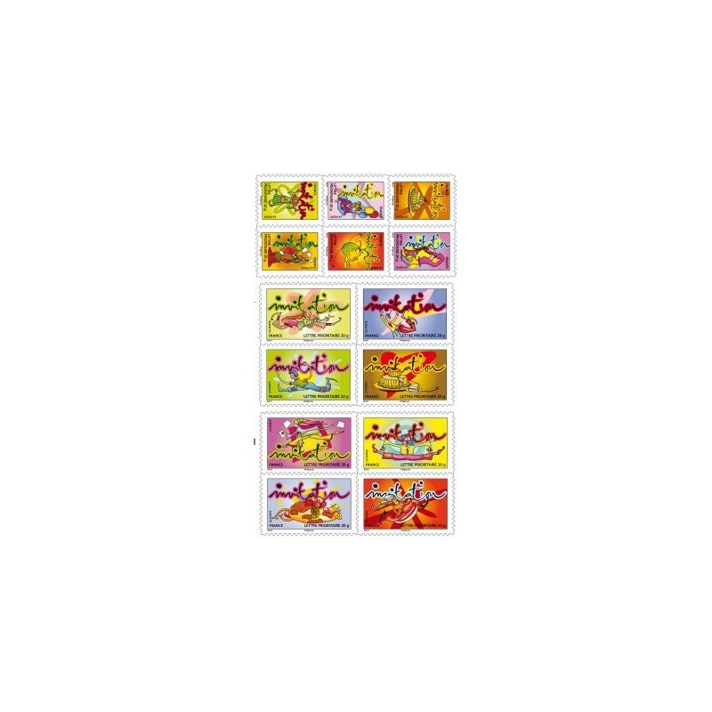 Autoadhésifs Yvert No 341-354 Timbres Invitations