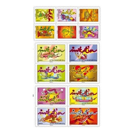 Autoadhésifs Yvert No 341-354 Timbres Invitations