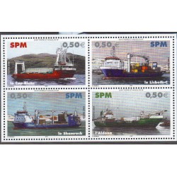 Timbre Saint Pierre et Miquelon 823-826 Les navires transporteurs neuf ** 2004