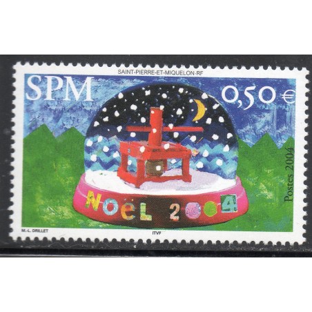 Timbre Saint Pierre et Miquelon 828 Noël boule à neige neuf ** 2004