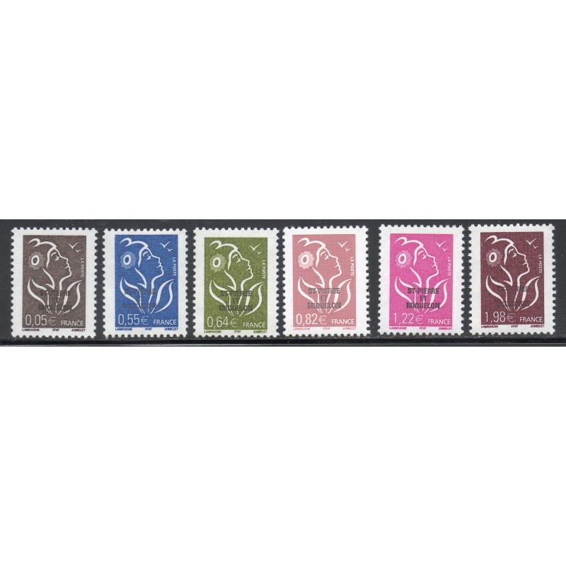 Timbre Saint Pierre et Miquelon 845-850 Série courante neuf ** 2005 Timbre Saint Pierre et Miquelon 845-850 Série courante neuf ** 2005