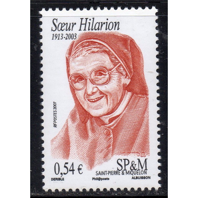 Timbre Saint Pierre et Miquelon 882 Soeur Hilarion neuf ** 2007