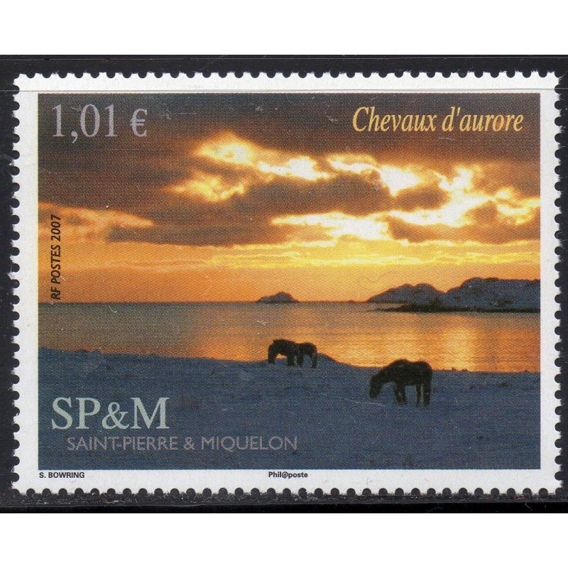 Timbre Saint Pierre et Miquelon 883 Chevaux d'aurore neuf ** 2007