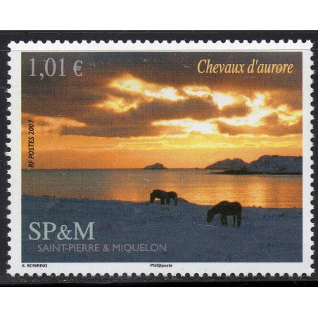 Timbre Saint Pierre et Miquelon 883 Chevaux d'aurore neuf ** 2007