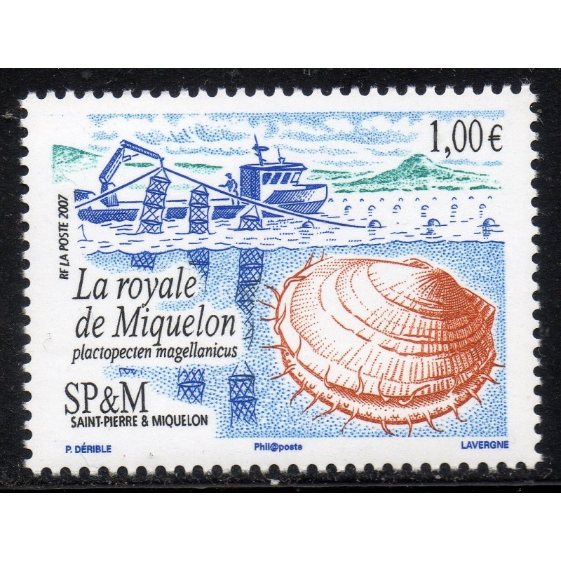 Timbre Saint Pierre et Miquelon 884 Faune Coquillage neuf ** 2007