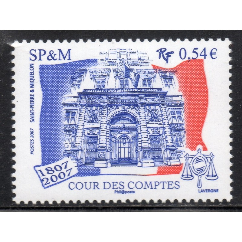 Timbre Saint Pierre et Miquelon 885 Cour des Comptes neuf ** 2007