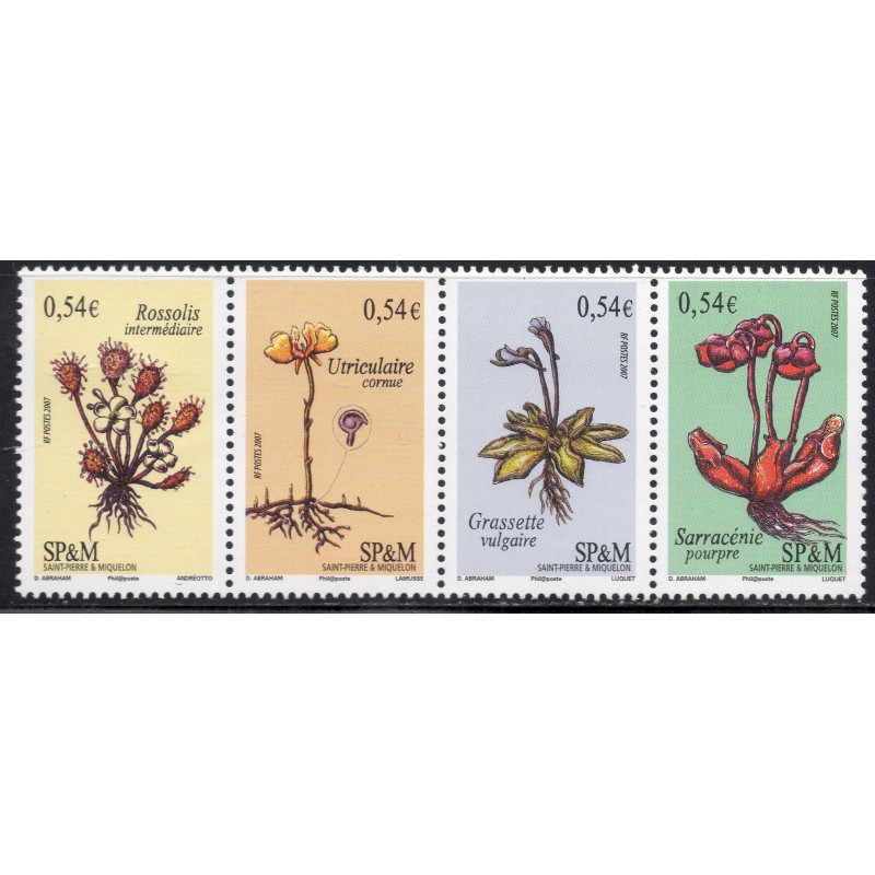 Timbre Saint Pierre et Miquelon 900-903 Plantes vasculaires carnivores neuf ** 2007