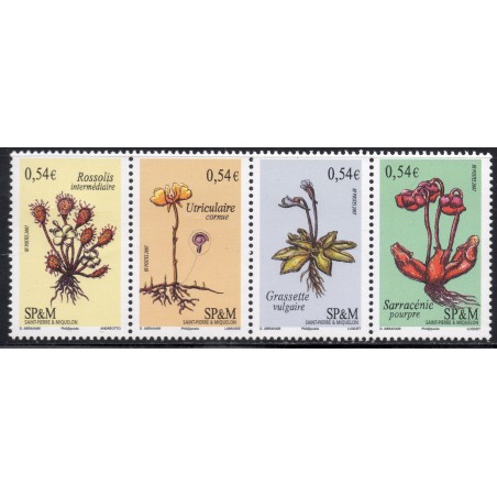 Timbre Saint Pierre et Miquelon 900-903 Plantes vasculaires carnivores neuf ** 2007