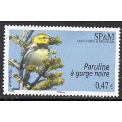 Timbre Saint Pierre et Miquelon 916 Oiseau, Paruline à gorge noire neuf ** 2008