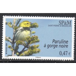 Timbre Saint Pierre et Miquelon 916 Oiseau, Paruline à gorge noire neuf ** 2008