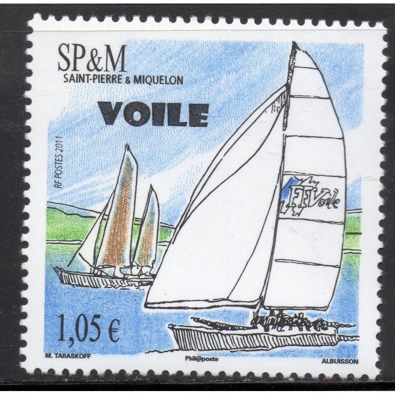 Timbre Saint Pierre et Miquelon 1009 Sport La voile neuf ** 2011