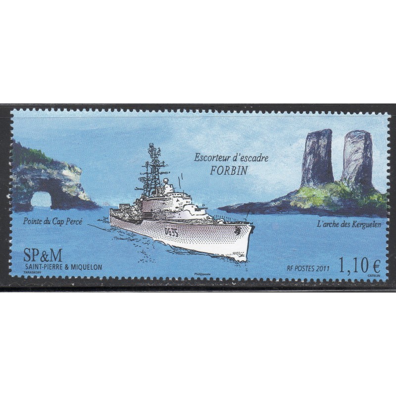 Timbre Saint Pierre et Miquelon 1022 Navire escorteur Forbin neuf ** 2011