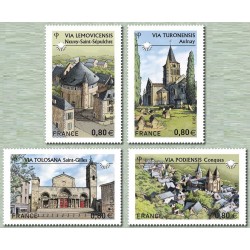 Timbre Yvert No 4725-4728 France Les Chemins de Saint Jacques de Compostelle