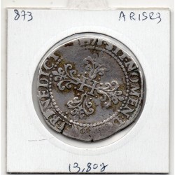 Franc au col plat Rouen 1578 B Henri III B+ pièce de monnaie royale