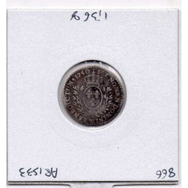 1/20 Ecu au Bandeau 1750 W Lille Louis XV pièce de monnaie royale