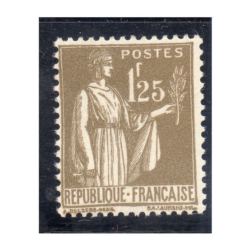 Timbre France Yvert No 287 Type paix 1.25f Olive neuf **