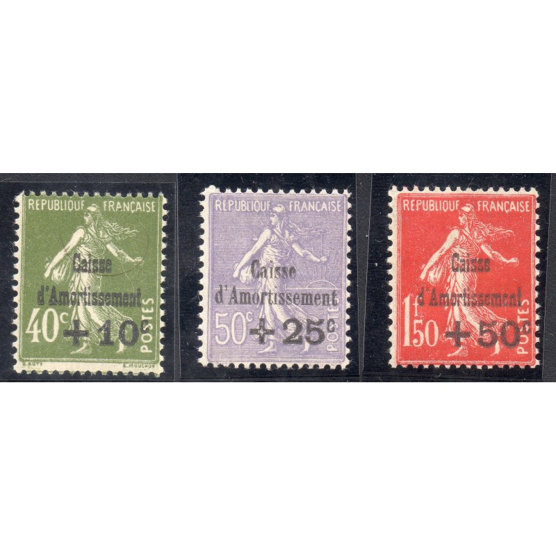 Timbre France Yvert No 275-277 Caisse d'amortissement neuf **