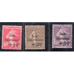 Timbre France Yvert No 266-268 Caisse d'amortissement neuf **