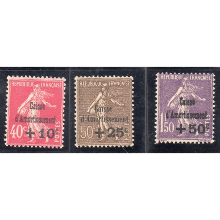 Timbre France Yvert No 266-268 Caisse d'amortissement neuf **