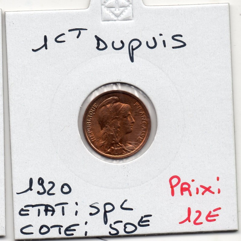 1 centime Dupuis 1920 Spl, France pièce de monnaie