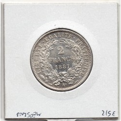 2 Francs Cérès 1887 Spl, France pièce de monnaie