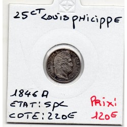 25 centimes  Louis Philippe 1846 A paris Spl, France pièce de monnaie