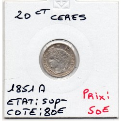 20 centimes Cérès 1851A Paris Sup-, France pièce de monnaie