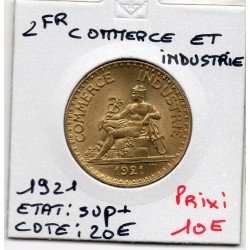 Bon pour 2 francs Commerce Industrie 1921 Sup+, France pièce de monnaie