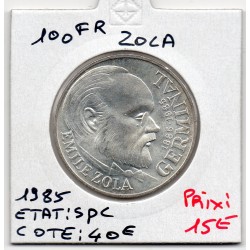 100 francs Emile Zola 1985 Spl, France pièce de monnaie
