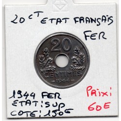 20 centimes état Français 1944 fer Sup, France pièce de monnaie