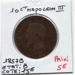 10 centimes Napoléon III tête nue 1857 B Rouen B, France pièce de monnaie