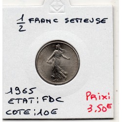 1/2 Franc Semeuse Nickel 1965 FDC, France pièce de monnaie