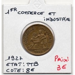 Bon pour 1 franc Commerce Industrie 1927 TTB, France pièce de monnaie