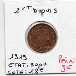 2 centimes Dupuis 1919 Sup+, France pièce de monnaie